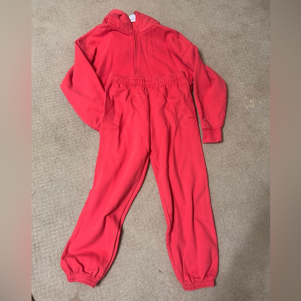 Aritzia Cozy SweatFleece Sweatshirt/Sweatpants Set